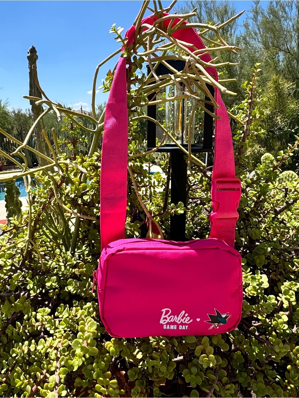 Barbie Pink Sharks San Jose Game Day Fanny Pack Purse NWOT